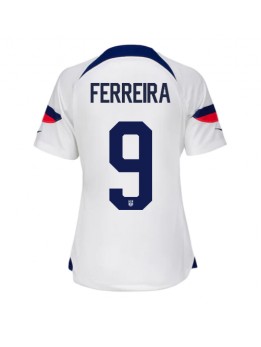 Ženski Nogometna dresi replika Združene države Jesus Ferreira #9 Domači SP 2022 Kratek rokav
